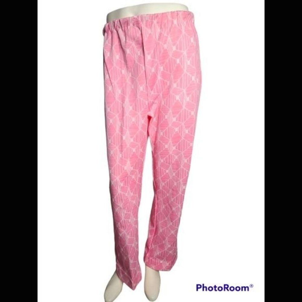 Vintage 60s 70s Retro Groovy Mod Cotton Candy Pink & White Wide Leg Pants OOAK